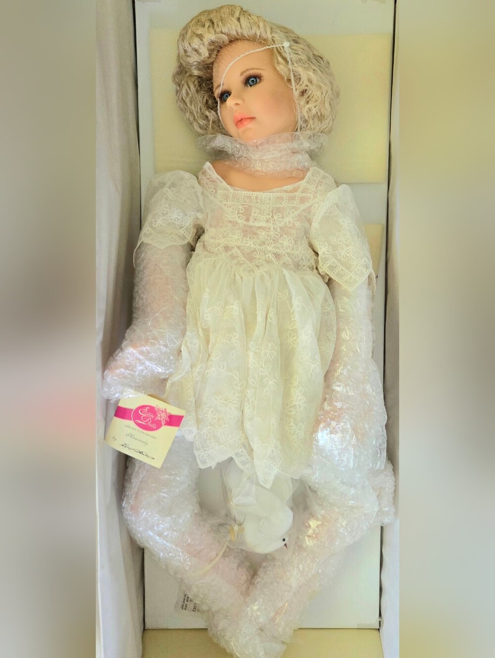 ELITE DOLLS KAREN ALDERSON HEAVENLY ANGEL DOLL, 26" PORCELAIN, L.E. NEW, NRFB